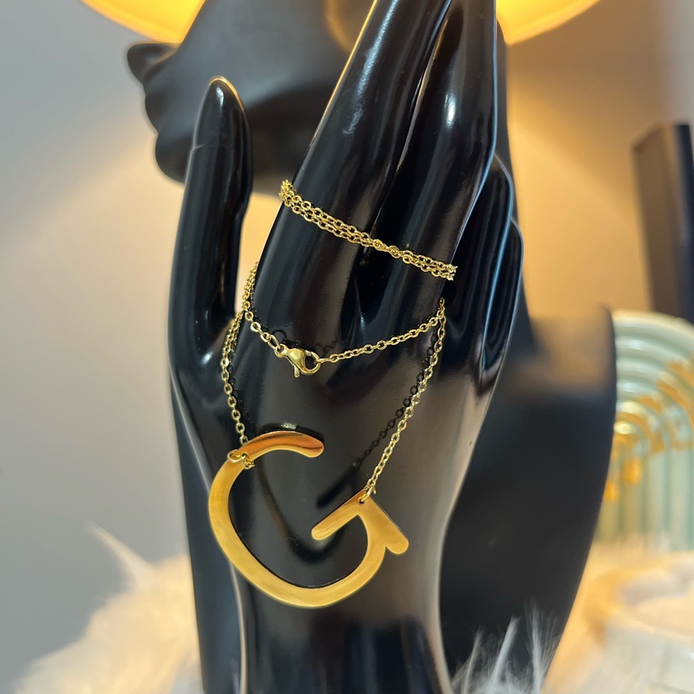 Gold Initial Pendant Necklace